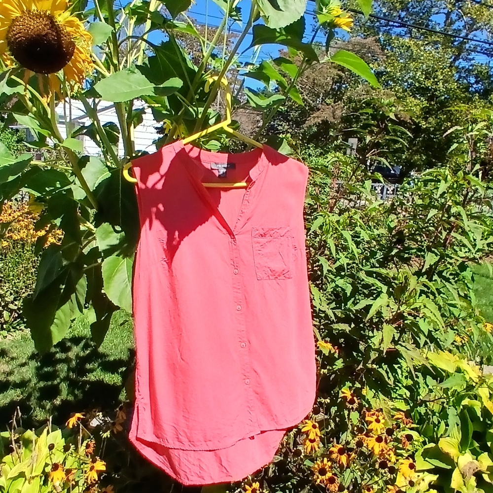 Primark Coral V Neck Sleeveless Blouse